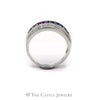 Multi-Colored Gemstone Cluster Band with Diamond Accents in 14k White Gold - Thumbnail 2
