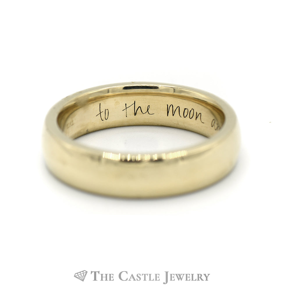 Inscribed 10k Yellow Gold 6mm Polished Wedding Band