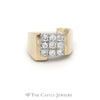 1CTTW Square Diamond Cluster Gent's Ring in 14KT Yellow Gold - Thumbnail 1