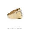 1CTTW Square Diamond Cluster Gent's Ring in 14KT Yellow Gold - Thumbnail 3