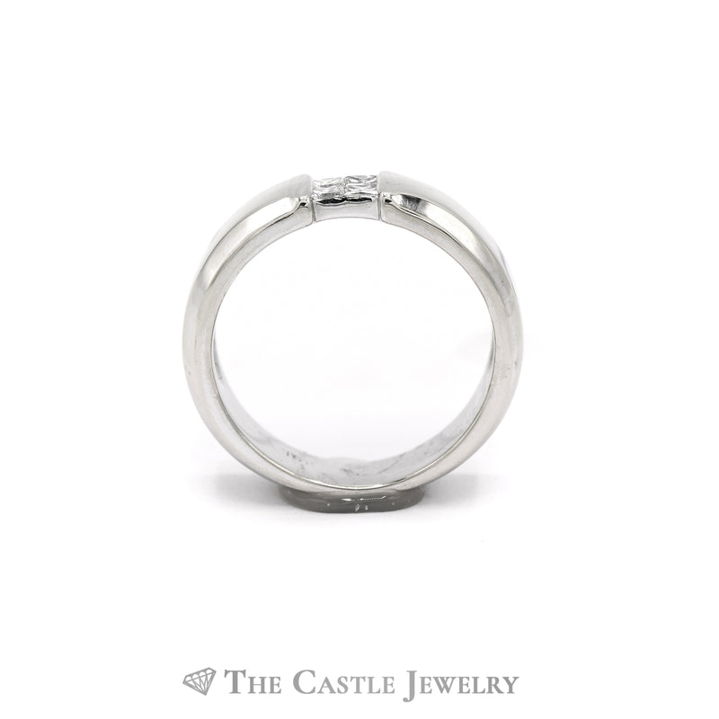 Gent's .25CTTW Princess Cut Diamond Band in 18KT White Gold