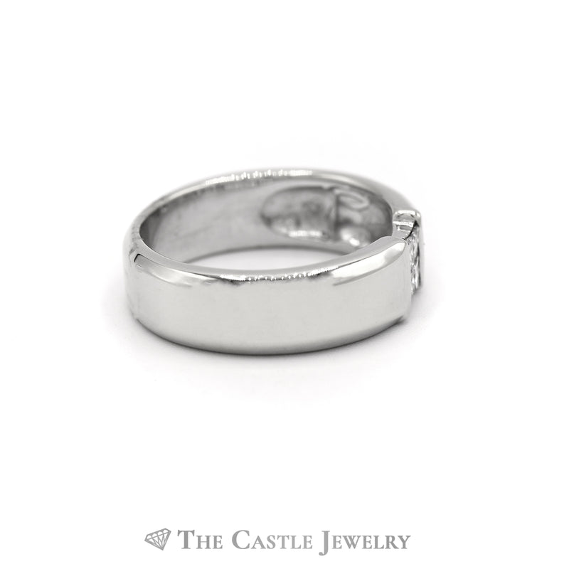 Gent's .25CTTW Princess Cut Diamond Band in 18KT White Gold