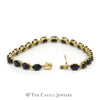Oval Cut Sapphire Tennis Bracelet in 14k Yellow Gold 7.25 Inch - Thumbnail 3