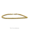 14k Yellow Gold 7 Inch Rope Chain Bracelet - Thumbnail 1