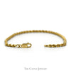 14k Yellow Gold 7 Inch Rope Chain Bracelet - Thumbnail 3