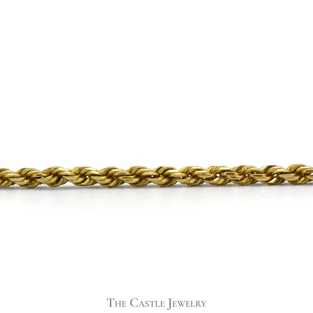 14k Yellow Gold 7 Inch Rope Chain Bracelet