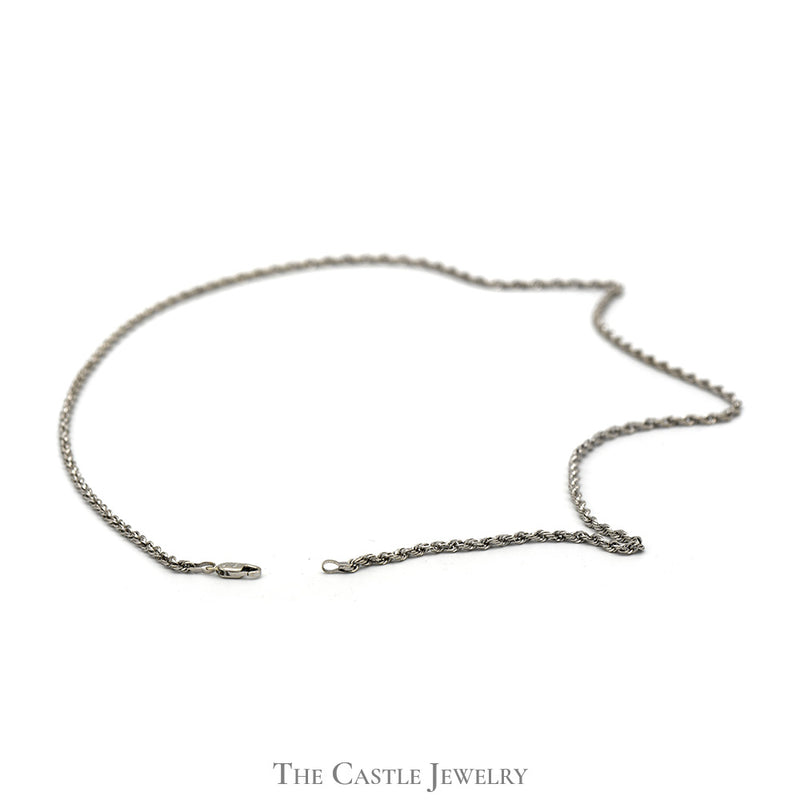 20 (1/2) Inch 14k White Gold 2mm Rope Chain