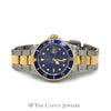 Quickset Rolex Submariner 16613 with Blue Dial and Two Tone 18k and Stainless Steel Oyster Band - Thumbnail 5