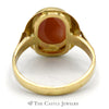 Oval Shaped Cameo Ring with Polished Bezel in 14k Yellow Gold - Thumbnail 2