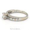 Round Diamond Solitaire Engagement Ring with Baguette and Round Diamond Accents in 14k White Gold - Thumbnail 3