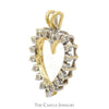 Heart Shaped Illusion Set Diamond Pendant in 14k Yellow Gold - Thumbnail 2
