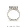 Modern Style Three Princess Cut Diamond Ring In Platinum - Thumbnail 2