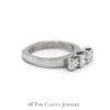 Modern Style Three Princess Cut Diamond Ring In Platinum - Thumbnail 3