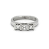 Modern Style Three Princess Cut Diamond Ring In Platinum - Thumbnail 1