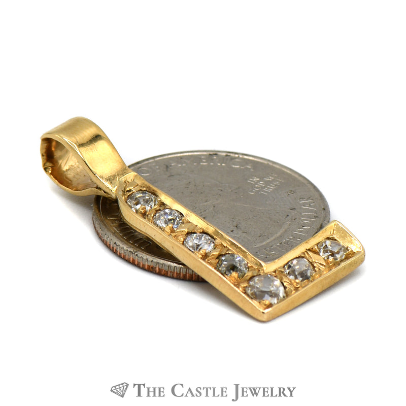 Diamond "L" Initial Pendant 1cttw Old European Cut Diamonds