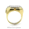 Men's Rectangle Shaped 1.13cttw Diamond Cluster Ring in 18k Yellow Gold - Thumbnail 2