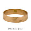 Ladies 18k Yellow Gold 4.5mm Textured Designed Wedding Band - Thumbnail 1