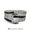 .50ct Princess Cut Bridal Set with Alternating Black & White Diamond Accents - Thumbnail 1
