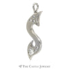 "S" Initial Diamond Pendant .33cttw In 14K White Gold - Thumbnail 2