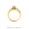 Round Brilliant Cut Diamond Engagement Ring with Channel Set Round Diamond Sides - Thumbnail 2