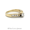 Round Brilliant Cut Diamond Engagement Ring with Channel Set Round Diamond Sides - Thumbnail 3