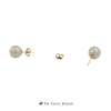 Pearl Earrings with 9-9.5mm Pearls in 14K Yellow Gold - Thumbnail 2