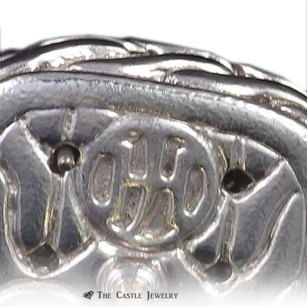 John Hardy Classic Chain Sterling Silver/18K White Gold .53ctw Woven Diamond Earrings