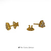 Trillion Shaped .60cttw Triple Round Diamond Studs 22k Yellow Gold - Thumbnail 2