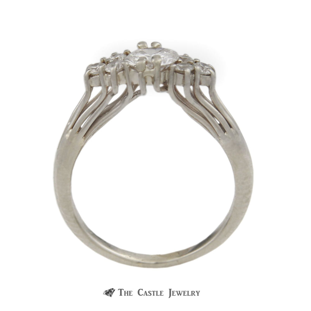 .65 Carat Round Diamond Engagement Ring 18K White Gold