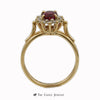 Oval Cut Ruby Ring with .25cttw Round Brilliant Cut Diamond Bezel & Cathedral Mounting - Thumbnail 2