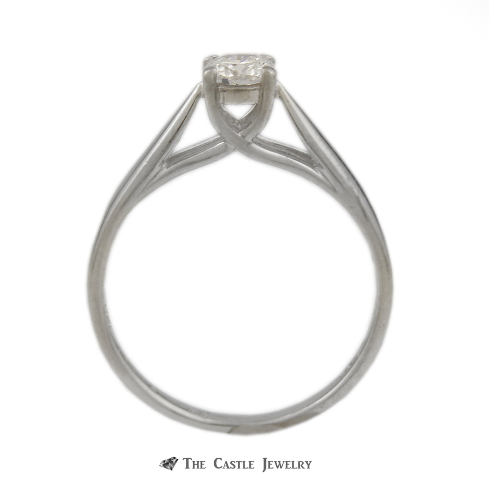 Octillion Cut 1/3ct SI1/F Diamond Engagement Ring in Platinum Mounting