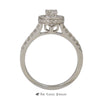 Crown Collection 1cttw Round Diamond Engagement Bridal Set w/ Halo and Cathedral in 14K White Gold - Thumbnail 2