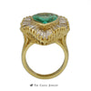 Pear Shaped 6.50ct Emerald Ring with Wavy 5.50cttw Baguette Halo - Thumbnail 2