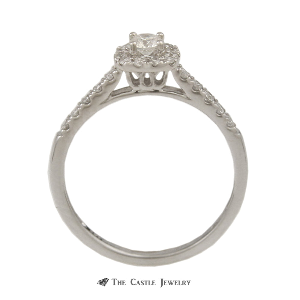 1/2cttw Diamond Crown Collection Cushion Shaped Bridal Set in 14k White Gold