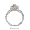 Crown Collection 1cttw Bridal Set Round Diamond Center w/ Diamond Bezel & Cross Over Sides - Thumbnail 2