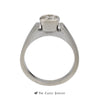 Bezel Set Round Brilliant Cut Diamond Engagement Ring with Cathedral Mounting in 14K White Gold - Thumbnail 2