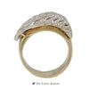 Wide Gold Band w/ 1cttw Diamond Leaf Design in 14K Gold - Thumbnail 2