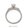 Round Brilliant Cut .35ct Diamond Engagement Ring w/ Round Diamond on Each Side - Thumbnail 2