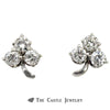 3 Leaf Clover Earrings of 1.38cttw Round Brilliant Cut Diamonds in White Gold - Thumbnail 1
