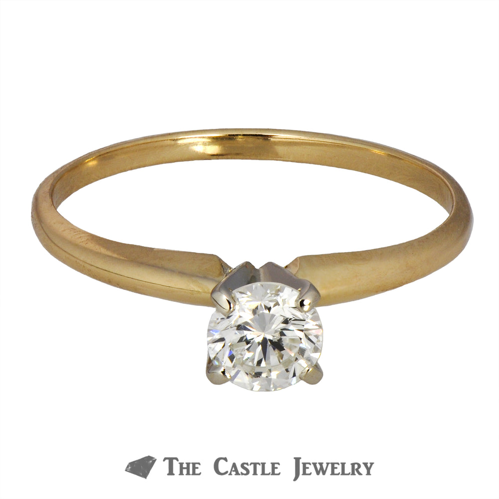 Round Diamond Engagement Ring .50ct SI1/SI2 H 14K Yellow Gold