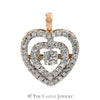 1/2cttw Dancing Diamond Double Heart Pendant in 10k Rose Gold - Thumbnail 1