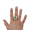 Pear Shaped 6.50ct Emerald Ring with Wavy 5.50cttw Baguette Halo - Thumbnail 4