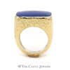 Men's Cushion Cut Lapis Ring with Diamond Cut Designed 18k Yellow Gold Mounting - Thumbnail 2