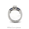 Platinum Diamond and Sapphire Bridal Set - Thumbnail 2