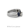 Platinum Diamond and Sapphire Bridal Set - Thumbnail 3
