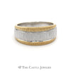 Lovely Two Toned Tapered Band in White and Yellow Gold - Thumbnail 1