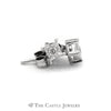 Round Diamond Stud Earrings in Square Illusion Mounting - Thumbnail 3