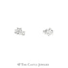 Round Diamond Stud Earrings in Round Illusion Mounting - Thumbnail 1