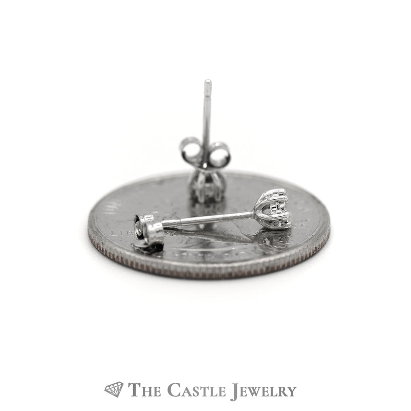 Round Diamond Stud Earrings in Round Illusion Mounting
