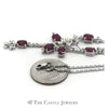 Free Form Drop Design Oval Cut Ruby and .50ctw Diamond Necklace in 14k White Gold - Thumbnail 2